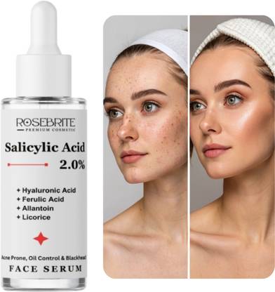 RoseBrite Salicylic Acid with Hyaluronic Acid & Ferulic Acid Serum – Smooths Texture, Removes Rough Skin, Reveals Bright Complexion