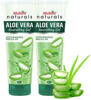 Multani Naturals Aloe Vera Face Gel (Pack of 2) | Anti- Acne & Pimple | Control Wrinkles -