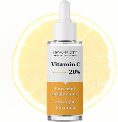 RoseBrite Brightening Booster Serum – Vitamin C 20%, Niacinamide, Kojic Acid & Ferulic Acid for Skin Glow & Clarity