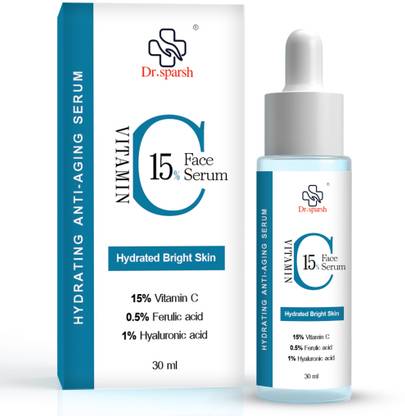 Dr.Sparsh Dr.Sparsh 15% Non-Irritating Vitamin C Face Serum For Glowing Skin|15% Vitamin C + 0.5% Ferulic Acid|Water Based Serum Highly Stable Vitamin C Face Serum For Women And Men|Beginner Friendly|30 Ml