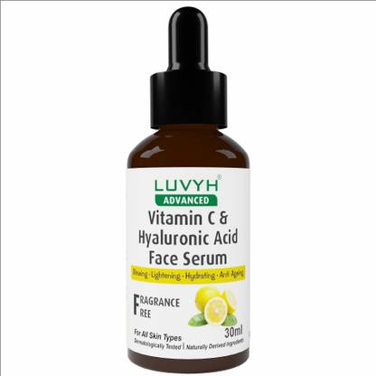 LUVYH Vitamin C & Hyaluronic Acid Serum For Skin Brightening & Hyperpigmentation
