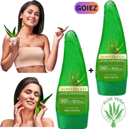GOIEZ Aloe Vera Gel For Soft, Glowing Skin And Daily Freshness (pack Of 2)