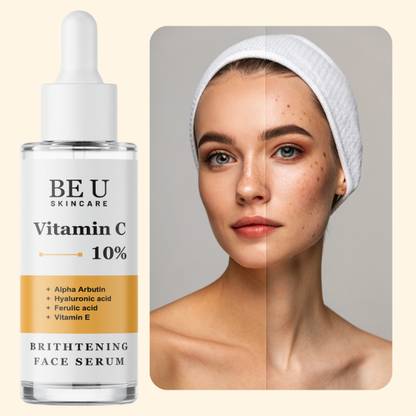 Be U Vitamin C Face Serum – Fades Spots, Repairs Skin Texture & Protects Against UV & Urban Pollution with Arbutin Power