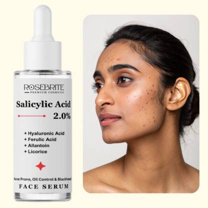 RoseBrite Pore & Acne Reducing Serum – Salicylic Acid, Ferulic Acid & Allantoin Unclog Pores & Reduce Redness