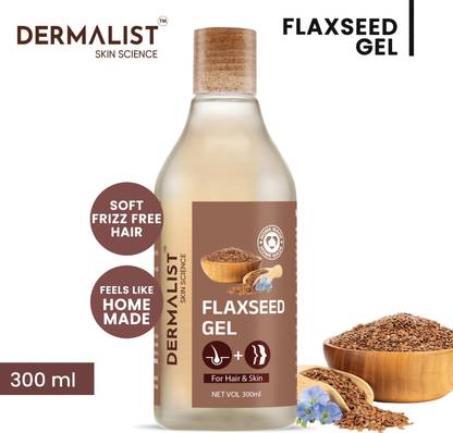 Dermalist Flaxseed Gel For Hair & Skin Frizz-Control Smoothening Moisture Rich Soft Long Hair