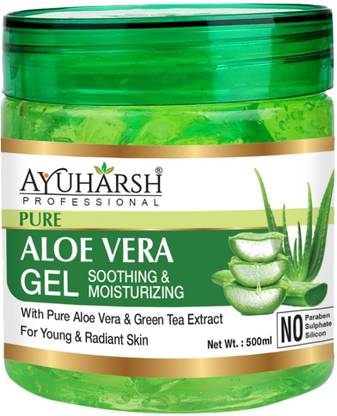 Ayuharsh Pure Aloevera Massage Gel for Glowing Moisturize Skin, Face and Hair Care