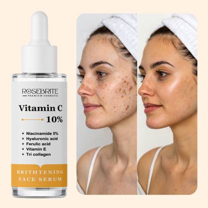 RoseBrite Firming Vitamin C Serum – Reduces Wrinkles & Sagging Skin, Rejuvenates Skin Tone & Restores Elasticity