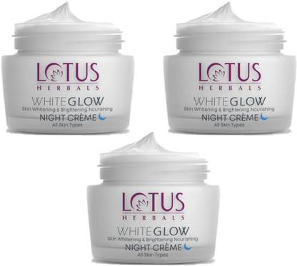 LOTUS HERBALS WHITEGLOW Skin Brightening & Nourishing Night Cream ( Pack of 3 ) ( 40gm 3 )