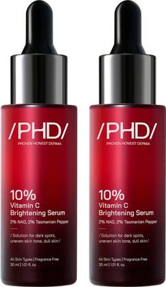 Proven Honest Derma /PHD/ 10% Vitamin C Brightening Serum with 2% NAG & Tasmanian Pepper (Pack of 2)