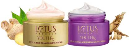 LOTUS HERBALS YOUTHRX ANTI AGEING NOURISHING NIGHT CREME & ANTI AGEING TRANSFORMING DAY CREME