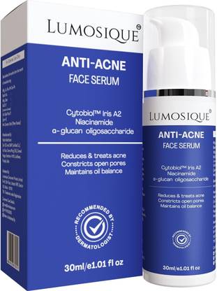 LUMOSIQUE Anti Acne Face Serum for Control Acne, Constrict Open Pores, Maintain Oil Balance & Hydrate Skin