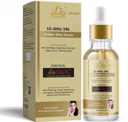 lio cosmeds LC Glitz 24K Golden Glow Serum for Skin Brightening, Anti Ageing & Pigmentation