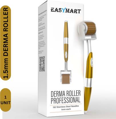 Easymart 1.5 mm Professional Gold Plated 192 Needles Titanium Alloy Derma Roller For Hair Regrowthment