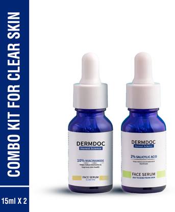 DermDoc Skin Duo Combo Kit | 10% Niacinamide Face Serum-15ml & 2% Salicylic Acid Face Serum-15ml