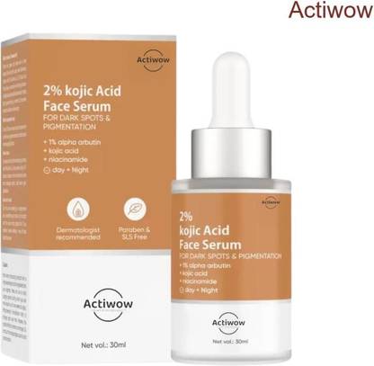 ACTIWOW 2% Kojic Face Serum For Moisturized, Bright, & Clear Skin