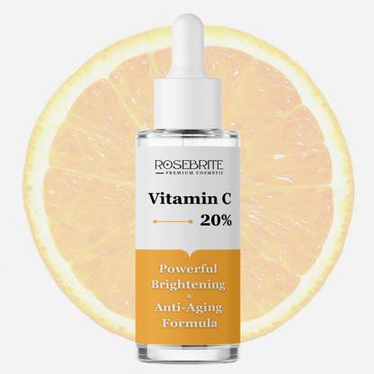 RoseBrite Vitamin C 20% Face Serum – Powerful Blend with Kojic Acid & Niacinamide to Brighten Skin & Reduce Discoloration