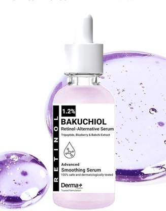 Derma 1.2% Bakuchiol Peptide Serum | Anti Aging Reduce Fine Line Anti Wrinkle | Smoothing | Purely Natural & Vegan | Niacinamide + Collagen Booster | 30ml
