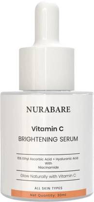NuraBare Vitamin C Serum for Face Brightening & Hydrating with 15% Ethyl Ascorbic Acid