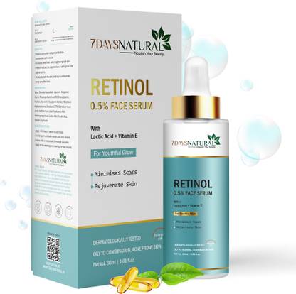 7days natural Retinol Face Serum 0.5% to reduce Aging and Fine Lines | Fragrance and Paraben free serum