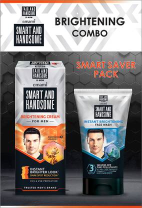 Smart and Handsome 60g Cream and 100g Facewash Combo | Visible radiance | Pro-Peptide