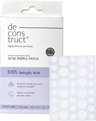 deconstruct Pimple Patches for Face| 0.5% Salicylic Acid & Hydrocolloid Pimple Patch | Prevents Pimple Marks, Minimises Acne | For All Skin Types | For Women and Men | Beginner Friendly | Pack of 36