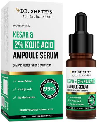 Dr. Sheth's Kesar & 2% Kojic Acid Ampoule Serum | Helps prevent pigmentation & dark spots |