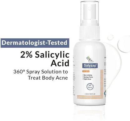 Fixderma 2% Salicylic Acid Salyzap Body Acne Spray For Acne on Back, Shoulders & Chest