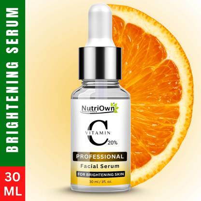 NutriOwn Vitamin C Serum for Radiant Skin & Hyper Pigmentation | Instantly Boosts Glow and Gradually Reduces Spots | Bright Complete Professional Vitamin C Booster