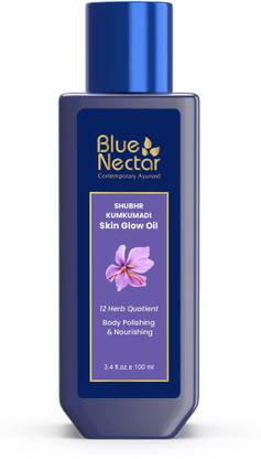 Blue Nectar Kumkumadi Body Polish Oil for Stretch Marks, Scars & Glowing Skin