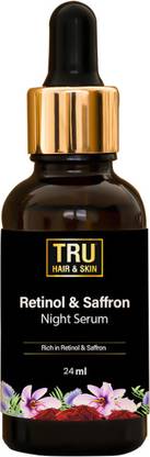 TRU HAIR & SKIN Retinol & Saffron Night Serum | Reduces Wrinkles & Increases Collagen
