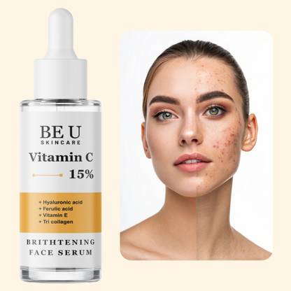 Be U Face Serum with Vitamin C & Ferulic Acid to Brighten, Smooth Texture & Restore Skin's Natural Soft Feel
