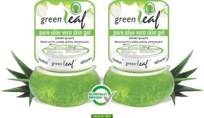 GREENLEAF Pure Aloevera Gel For Face anti acne and pimples pack of 2