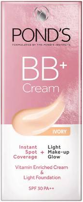 POND's New BB+ Cream Instant Spot Coverage + Light Make-up Glow Ivory -SPF 30+( 30g)