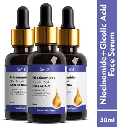 Smlkh Niacinamide Clarifying Serum With Glycolic Acid For Clear, Bright Skin & Acne Marks 30ml (Pack Of-3)
