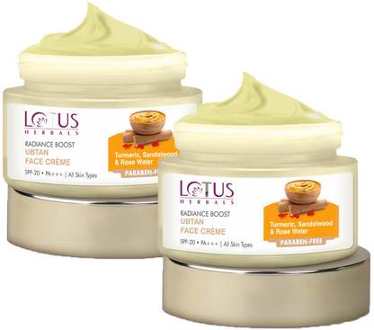 LOTUS HERBALS Radiance Boost Ubtan Face Cream ( Pack of 2 ) ( 50g 2 )