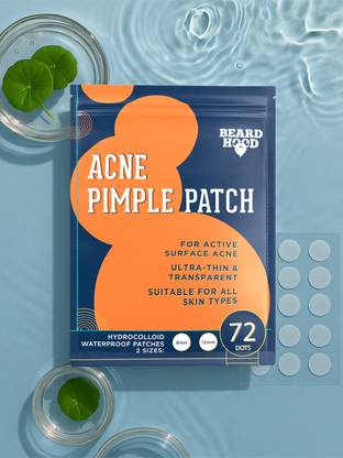 BEARDHOOD Acne Pimple Patch | 72 Hydrocolloid Waterproof Patches | For Active Surface Acne