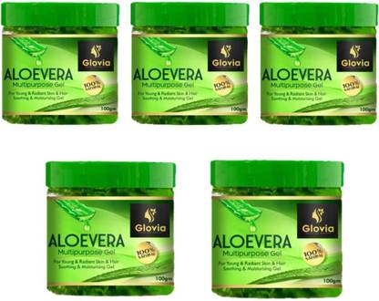 glovia Aloe Vera Gel – Hydrating & Nourishing Gel for Face, Hair & Body pack of 5