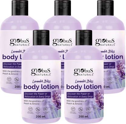 Globus Naturals Lavender Bliss Body Lotion, Enriched with Peach and Almond Extracts