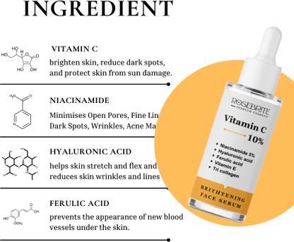 RoseBrite Vitamin C Wrinkle-Firming Serum – Fights Sagging Skin & Dull Texture Gently