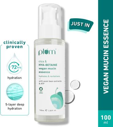 Plum Cica & HYA-BETAINE Vegan Mucin Essence with Azuki Bean & ATP for 72-hr Hydration