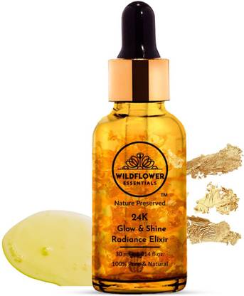 Wildflower essentials 24K Glow & Shine Radiance Face Serum For Skin Brightening, Reduce Wrinkles