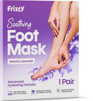 Frizty Foot Mask Peeling Feet Mask, Foot Peel Off Mask, Peeling and Exfoliating Foot Mask, Remove Dry Skin & Callus, Peeling Mask for Baby Soft Feet, Hydrates Dry Feet (Lavender, Set of 1)