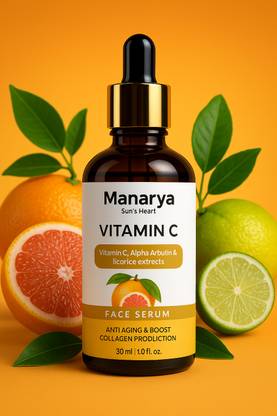 Manarya Sun’s Heart Vitamin C Face Serum – 30ml | Anti-Ageing & Collagen Boost | With Tranexamic Acid, Hyaluronic Acid, Niacinamide, Glutathione & AHA | For Radiant, Youthful Skin