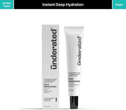 UNDERATED Face moisturizer Powered with Glycerin, Pentylene Glycol & Oat Extract