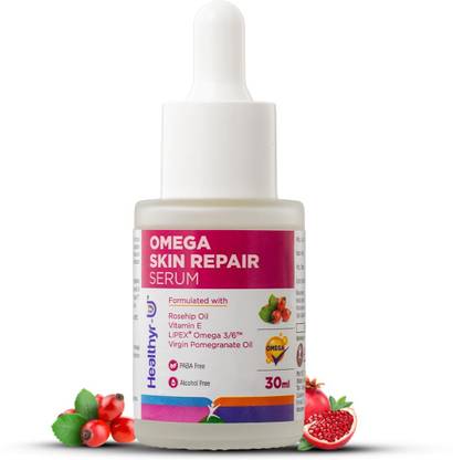 Healthyr-U Omega Skin Repair Face Serum for Women & Men| Antiaging Support, Skin Hydration for Dry Skin, Fights Wrinkles & Fine Lines| LIPEX® Omega 3/6™, Vitamin E, Rosehip Oil, Virgin Pomegranate Oil