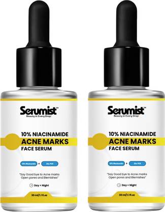 serumist 10% Vitamin C + 10% Niacinamide Face Serum - Brightens Skin | Hydrates Deeply | Reduces Acne Marks | Minimizes Open Pores (Pack of 2 Combo)