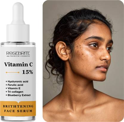 RoseBrite Brightening & Hydrating Face Serum – Vitamin C & Hyaluronic Acid to Revive Glow, Smooth Skin & Lock in Moisture