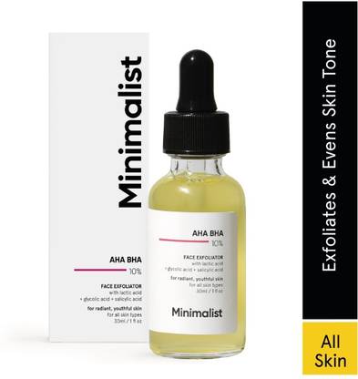 Minimalist 10% AHA BHA Exfoliator with Hyaluronic acid for Even Tone & Texture