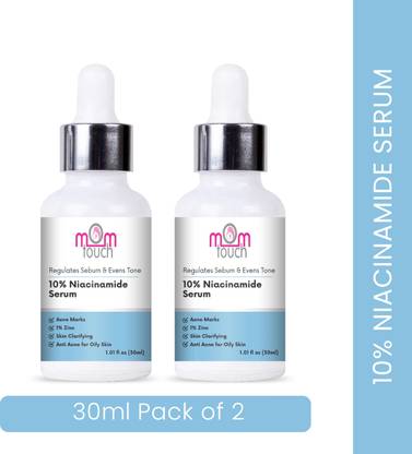 mom touch 10% Niacinamide Face Serum For Acne Marks & Prone Skin For Men & Women Pack Of 2