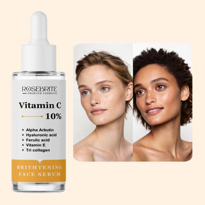 RoseBrite Brightening Face Serum with Vitamin C – Helps Diminish Sun Damage, Melasma & Dark Spots While Promoting Clear, Glowing, Even Skin